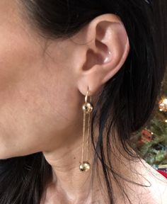 • Set of Two Earrings • 14k Gold Filled 14/20 • Hoop Base• Specs: .5” Diameter Hoop with 8mm Gold Beads• Length: 2.75" Spill the Wine by Eric Burdon & War Eric Burdon, Two Earrings, Christmas Delivery, Gold Filled Jewelry, Gold Beads, Card Wallet, Earring Set, Gold Filled, Drop Earrings