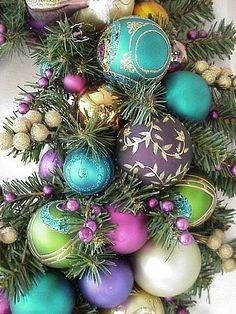 a christmas tree with ornaments and decorations on it