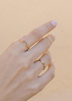 Our Rainbow Arch ring will add the perfect splash of color to your ring stack and looks equally cool worn solo. A beautiful symbol to celebrate love, hope and inclusion. Available in gold or silver.DETAILS- 14kt gold plated or sterling silver- colorful cz stones- sizes 5-9 available- 1.5mm bandLooks beautiful stacked with our opal solitaire ring: https://etsy.me/3l0Qf23Also available in a clear cz version: https://etsy.me/390pvw5Packaging + Delivery:All items come packaged in a cute Amanda Deer Deer Jewelry, Rainbow Arch, Opal Solitaire Ring, Rainbow Ring, Gold Moon Necklace, Beautiful Symbols, Rainbow Rings, Rainbow Jewelry, Ring Stack