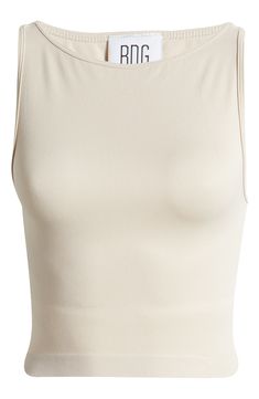 A touch of added stretch for retention gives this lightweight ribbed tank a smooth, body-hugging fit. Exclusive retailer 16 1/2" length ( size Medium) Boat neck 94% polyamide, 6% elastane Machine wash, line dry Imported Beige Tank Top, Obx Dr, Vacation Clothes, Tøp Aesthetic, Bdg Urban Outfitters, Ribbed Tank Tops, Ribbed Tank, Casual Chic Style, Basic Tops