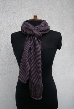 Soft Merino Scarf Brown and Purple Stripes by deliriumkredens Purple Knitted Winter Scarves, Winter Scarf As A Gift, Handmade Purple Shawl For Winter, Winter Shawl One Size - Perfect Gift, Winter Shawl Gift One Size, Handmade Purple Winter Shawl, One Size Winter Shawl Gift, One-size Winter Shawl Perfect For Gifts, One Size Winter Scarves For Gifts