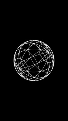 a black and white photo with lines in the shape of a ball on top of it