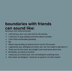 an ad with the words boundariess with friends can sound like