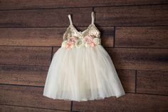 Ivory Tulle Flower Girl Dress, Gold sequin dress, Cream Tulle, Gold Ivory Cream Wedding, Sash Belt Headband, Gold glitter, Boho Chic Tutu by NicolettesCouture on Etsy https://www.etsy.com/listing/281367174/ivory-tulle-flower-girl-dress-gold Black Flower Girl Dress, Pink Sash, Gold Tulle, Girls Spring Dresses, 1st Birthday Dresses, Tulle Flower Girl Dress, Headband Gold, Tulle Wedding Gown, Tulle Tutu Skirt