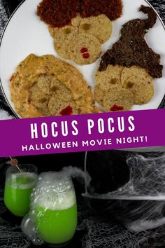 halloween movie night with hocus pocus cookies and green juice