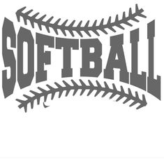 softball logo with the word softball in grey and black on a white background, as well as an arrow