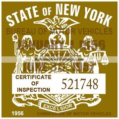 the state of new york seal with an eagle and two men in front of it