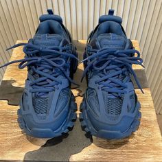 Balenciaga Track Sneakers Gently Used Size 38 Comes With Box Lots Of Life Left Worn A Handful Of Times No Major Defects Balenciaga Track Outfit, Track Outfits, Balenciaga Track Sneakers, Balenciaga Blue, Track Sneakers, Shoes Balenciaga, Balenciaga Track, Balenciaga Shoes, Balenciaga