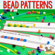 bead patterning activity for toddlers to learn how to use beads and thread