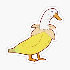 a yellow duck sticker on a white background