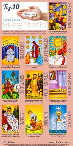 the top ten tarot cards for giving thanks