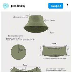 the diagram shows how to make a bucket hat with different measurements and materials for it