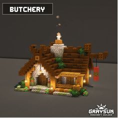 an image of a house made out of legos with the words butchery on it