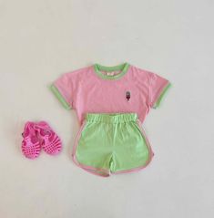 Keep your little one comfy and stylish with the 'Soft Solid T-Shirt & Shorts Set' from Komfy Kloset! Made from soft and breathable cotton, this set includes a solid-colored t-shirt and coordinating shorts that are perfect for playtime, naptime, or any casual occasion. With a comfortable fit and a range of color options to choose from, this versatile outfit is a must-have for your child's wardrobe. Specifications: Sleeve Style: Regular Sleeve Length: Short Pattern Type: Patchwork Material: Cotton Sportswear Outfits, Short Pattern, Children Cartoon, Infant Boys, Clothes Set, Versatile Outfits, Baby Shorts, Cartoon T Shirts, Summer Boy