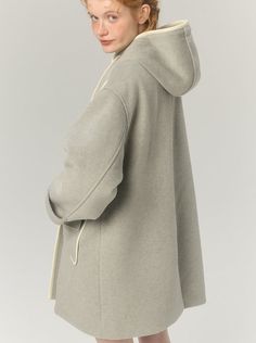 ❤sweet girly middle wool coat❤︎ Beige Long Sleeve Wool Coat, Spring Long Wool Pea Coat, Hooded Wool Winter Outerwear, Spring Wool Coat For Cold Weather, Oversized Wool Outerwear In Beige, Chic Hooded Outerwear For Cold Weather, Cozy Long Spring Coat, Spring Wool Coat With Long Sleeves, Hooded Wool Coat For Fall