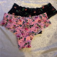 Victoria Secret Floral Cheeky Panties Both Size Small Brand New With Tags Originally $12.50 Each Casual Pink Lace Bottoms, Victoria's Secret Pink Lace Bottoms, Lingerie Outfits, Aesthetic Pics, Sleepwear Women, Victoria's Secret Pink, Fashion Ideas, Victoria Secret, Pink Black