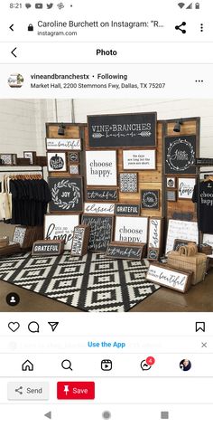 an instagram page with photos and other items on it