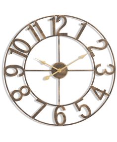 a metal clock with numbers on the face