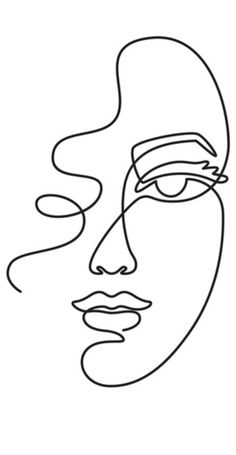 a line drawing of a woman's face