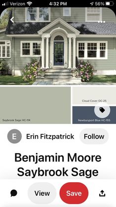 a house with the words, beryln moore saybook sage and save on it