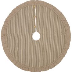 a round rug with a clock hanging from the center and a cord in the middle