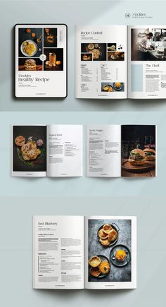 an open book with images of food on it and the title in the bottom right corner