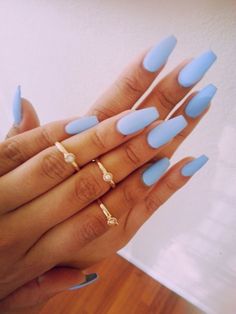 Blue Matte Nails, Unghie Nail Art, Gel Nail Designs, Cute Nail Designs, Matte Nails, Gorgeous Nails, Nail Art Diy, Nails On Fleek