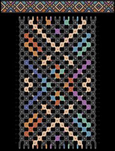 a cross stitch pattern with different colors and shapes on black background royalty illustration stock illustration