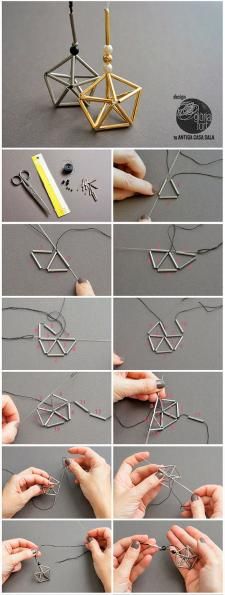 the steps to make an origami chandelier are shown in different ways