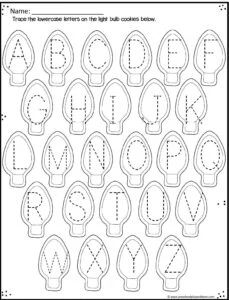 an alphabet worksheet with the letters and numbers to be used in this activity