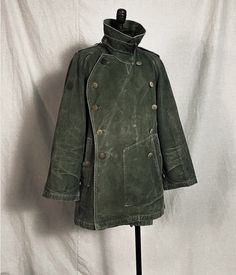 Historical Workwear, Army Motorcycle, French Coat, Motorcycle Fashion, Army Coat, French Workwear, Workwear Vintage, Linen Coat, Military Coat