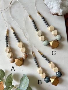 Wood Bead Necklace / Faceted Wood Bead / Beaded Necklace / - Etsy Beads Jewelry Ideas, Wooden Beads Jewelry, Every Day Necklace, Wooden Bead Jewelry, Wooden Bead Necklaces, Wood Bead Necklace, Necklace Ideas, Length Necklace, Necklace Chunky