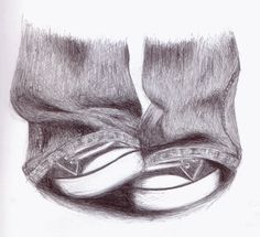 a drawing of two pairs of shoes with their soles on top of each other