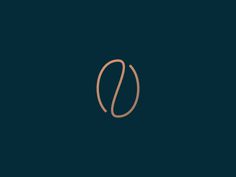 the letter o is made out of copper wire on a dark blue background with an orange outline