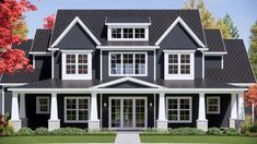 this is an artist's rendering of the front elevation of these houseplans