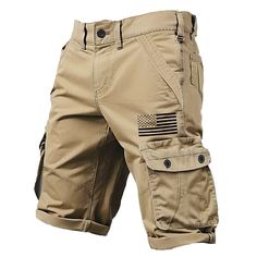 Gender:Men's; Style:Classic; Elasticity:Micro-elastic; Occasion:Sports Outdoor; Fit Type:Regular Fit; Function:Outdoor; Waistline:Mid Waist; Pattern:Flag; Design:6 Pocket; Pants Type:Cargo Shorts; Front page:FF; Listing Date:04/02/2024; Pants Length:Short Mens Printed Shorts, Short Cargo, Mens Cargo, Cargo Shorts Men, Shorts Cargo, Shorts Men, Cargo Pants Men, Black Khakis, Type Of Pants