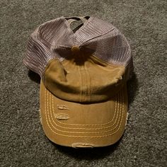 Never Worn, Mustard Color Cc Hat Distressed Brown Summer Hat, Casual Distressed Brown Baseball Cap, Casual Brown Baseball Cap For Spring, Gold Casual Baseball Cap, One Size Fits Most, Gold Casual Baseball Cap, One Size, Casual Gold Baseball Cap One Size, Gold Casual Baseball Cap One Size, Casual Gold Cap, Brown Spring Trucker Hat