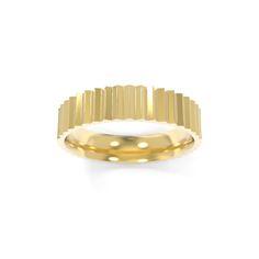 Design DetailsThe Fluted Band features fluted edges that reflect light and is available in your choice of 18k gold or platinum. Specifications Band width: approximately 5mm 18k Recycled Gold, Recycled Platinum, or 18k Eco Fairmined Gold High Polish, Matte, or Brushed polishing finish Optional Black Rhodium finish Fluted Wedding Band, Timeless Jewelry With Fluted Bezel For Formal Occasions, Luxury Formal Jewelry With Fluted Bezel, Timeless Formal Jewelry With Fluted Bezel, Elegant Yellow Gold Jewelry With Fluted Bezel, Classic Gold Jewelry With Fluted Bezel, Elegant 14k Gold Jewelry With Fluted Bezel, Timeless 14k Gold Jewelry With Fluted Bezel, Platinum Metal