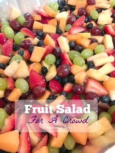 mixed fruit salad with grapes, strawberries and apples