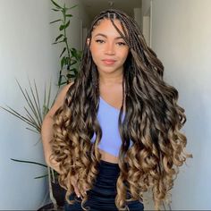 #curls #boxbraids #curlybraid #fyp Mermaid Braids Hairstyles, Maintenance Week, Hair Extensions Hairstyles, Braid In Hair, Braid Hair Style, Extensions Hairstyles, French Curl Braids, Curl Braids, French Curls