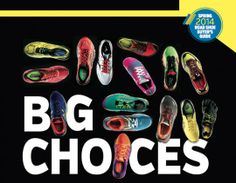 an advertisement for shoes with the words big choices on it's front and side