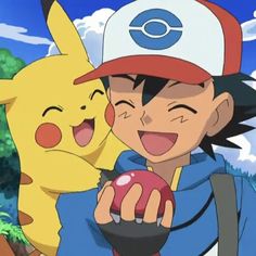 pokemon and pikachu hugging each other