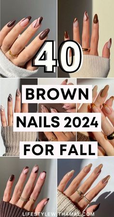 Nails For Fall, Brown Nail Art, Brown Nail, Brown Nails Design, Fall Manicure, Fall Nail Trends, Manicure Inspiration, Cute Nails For Fall, October Nails