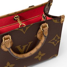 LOUIS VUITTON® - Onthego Pm - Monogram Monogram Reverse Louis Vuitton Taschen, Sac Louis Vuitton, Pm Monogram, Reverse Canvas, Sacs Design, Monogram Tote Bags, Monogram Tote, Tiny Treasures, Brown Bags