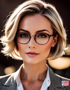 Short Hairstyle Women With Glasses, Short Layered Bob, Short Hair Images, Hairstyles With Glasses, Medium Bob Hairstyles, Perfect Hairstyle, Short Layered, Edgy Hair, Layered Bob