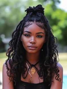 Messy Braid Updo, Hairstyle Ideas For Black Women, Lestat And Louis, Summer Hairstyles For Black Women, Short Hair Up, Long Dreads, Cute Summer Hairstyles, Sunny Disposition, Romantic Curls