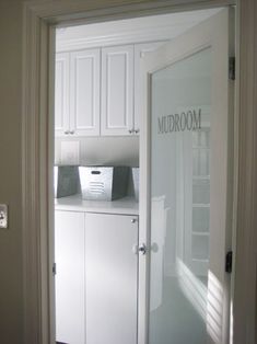 the laundry room door is open to let in plenty of light