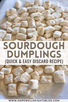 uncooked sourdough dumplings Sourdough Soup Dumplings, Sourdough Soup Bread, Chicken And Dumplings Sourdough, Sourdough Discard Halloween, Savory Discard Recipes, Sourdough Discard Dumplings Recipe, Sour Dough Dumplings, Dumpling Broth Recipe, Chicken And Sourdough Dumplings