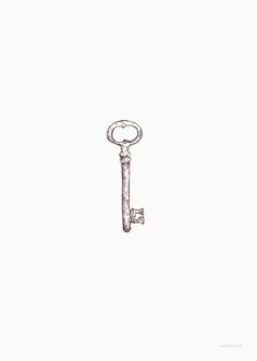 a drawing of a key on a white background