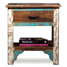 PREORDER La Boca 1 Drawer End Table - Crafters and Weavers Reclaimed Wood Cabinet, Reclaimed Wood Nightstand, Painted End Tables, Pine Bedroom Furniture, Farmhouse Console Table, Rustic Console Tables, Rustic Nightstand, Style Nightstand, End Tables With Drawers